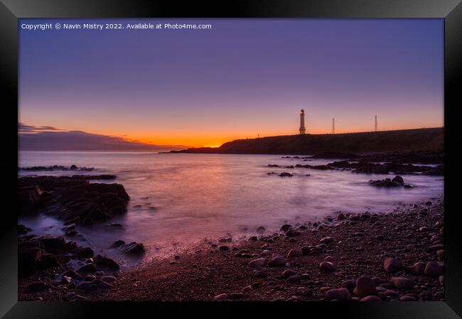 Aberdeen Bay Sunrise Framed Print by Navin Mistry
