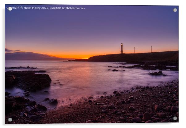 Aberdeen Bay Sunrise Acrylic by Navin Mistry