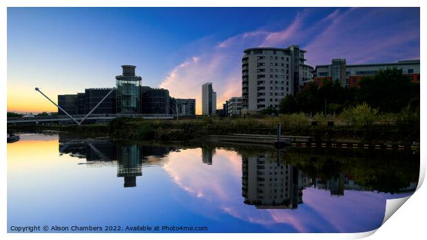 Leeds River Aire Sunrise Print by Alison Chambers