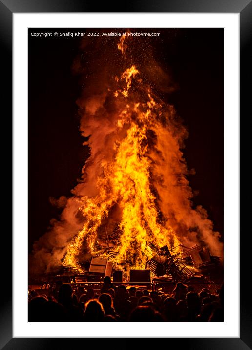 Public Bonfire Framed Mounted Print by Shafiq Khan