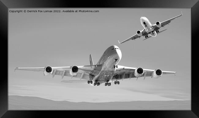 Emirates A380 Airbus Framed Print by Derrick Fox Lomax
