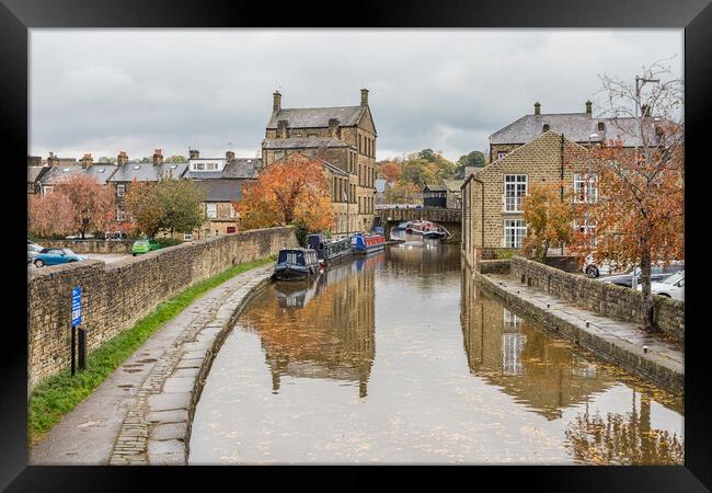 Fallen leaves on the Skipton canal Framed Print by Jason Wells