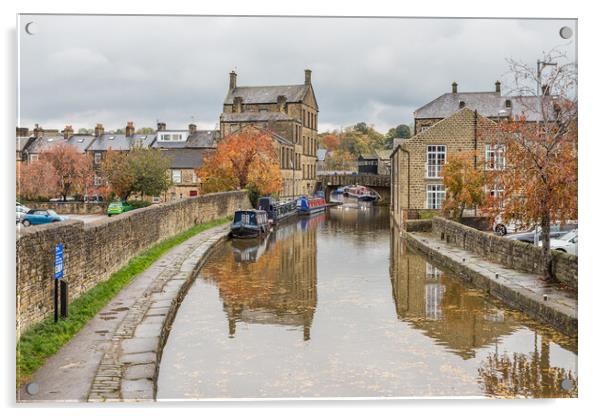 Fallen leaves on the Skipton canal Acrylic by Jason Wells