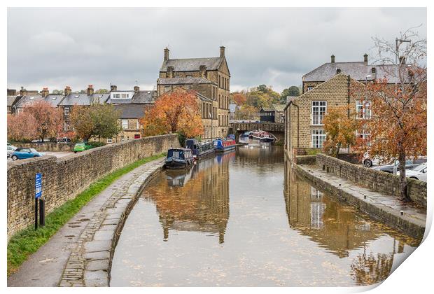 Fallen leaves on the Skipton canal Print by Jason Wells