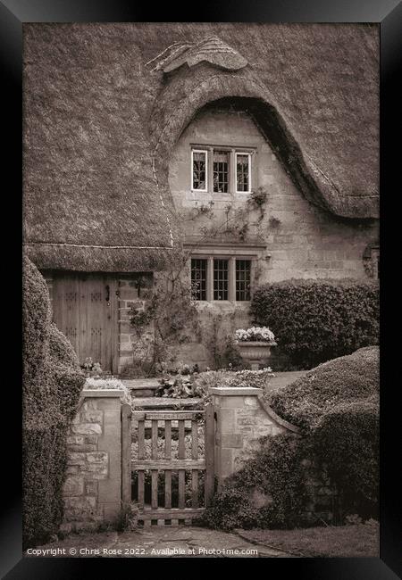 Chipping Campden, thatched cottage Framed Print by Chris Rose