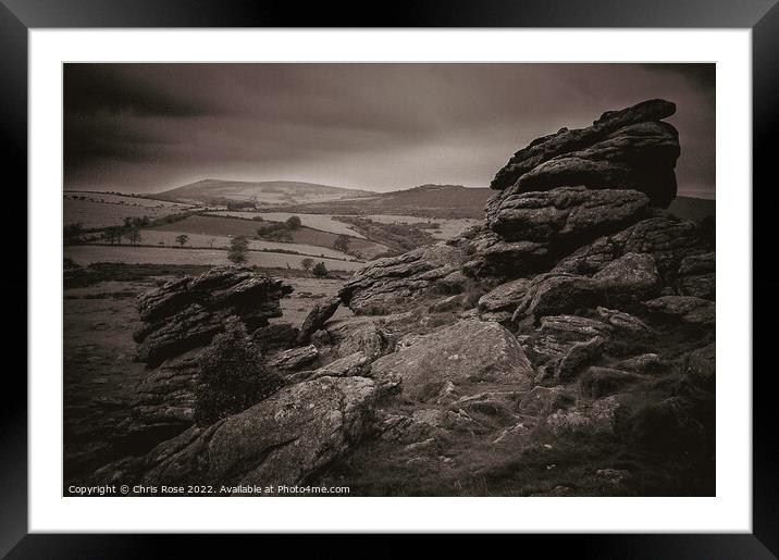 Hound Tor, Dartmoor Framed Mounted Print by Chris Rose