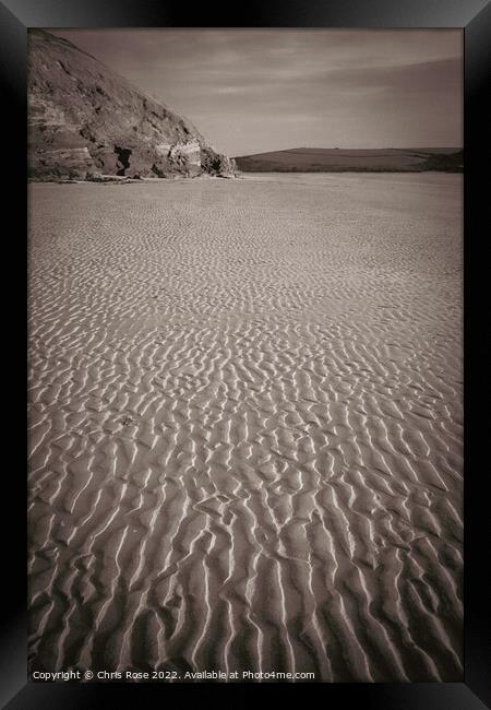 Sand ripples Framed Print by Chris Rose