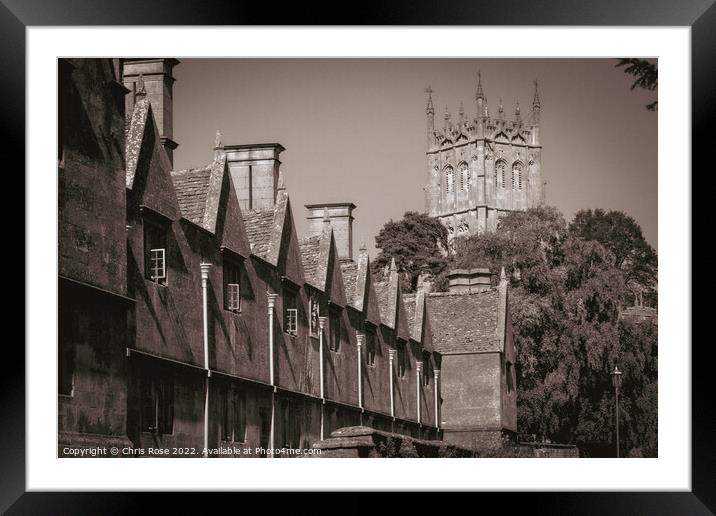 Chipping Campden almshouses, Cotswolds Framed Mounted Print by Chris Rose