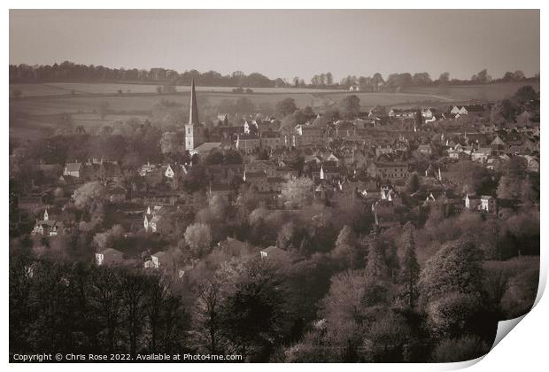 Painswick countryside view Print by Chris Rose