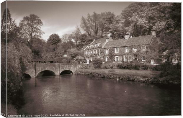 River Coln, Bibury, Cotswolds Canvas Print by Chris Rose