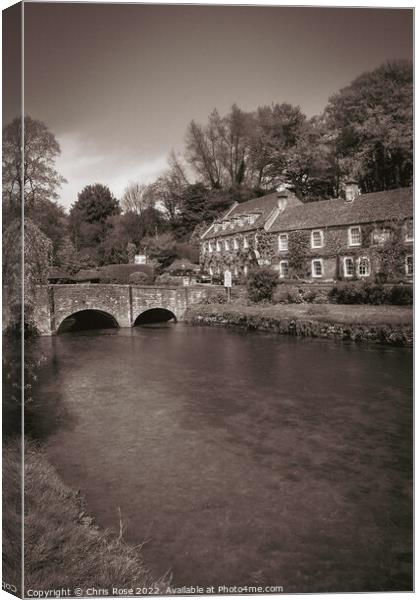 River Coln, Bibury, Cotswolds Canvas Print by Chris Rose