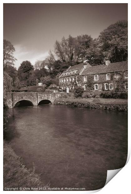 River Coln, Bibury, Cotswolds Print by Chris Rose