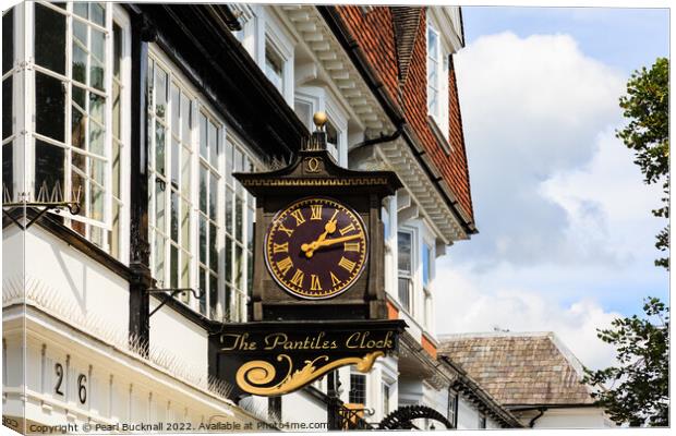 The Pantiles Clock Tunbridge Wells Canvas Print by Pearl Bucknall