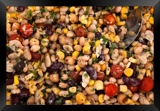 pulse salad with spoon for serving Framed Print by Sally Wallis