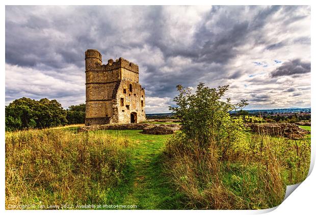 The Remaining Tower at Donnington Castle Print by Ian Lewis