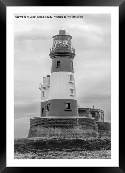 Longstone Lighthouse Framed Mounted Print by Linsey Williams