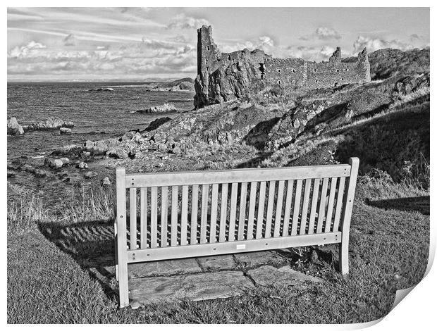 Dunure castle ruin (Abstract ) Print by Allan Durward Photography