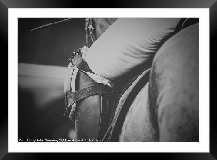 Leg Of A Mounted Polo Player Framed Mounted Print by Peter Greenway