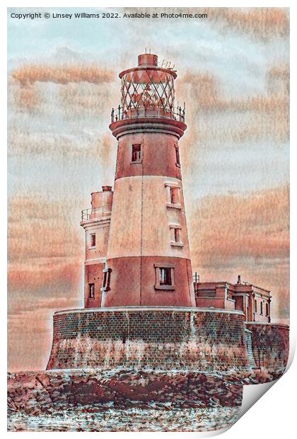 Longstone Lighthouse 2 Print by Linsey Williams