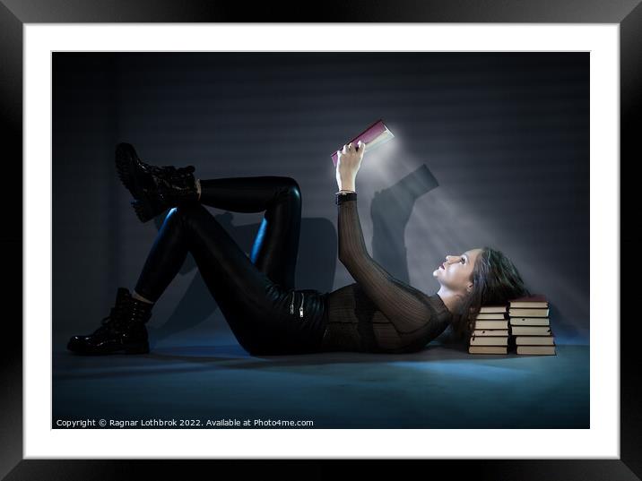 Young woman reading Framed Mounted Print by Ragnar Lothbrok