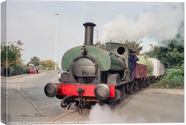 A Majestic Steam Engine Crossing the Road Canvas Print by Rodney Hutchinson