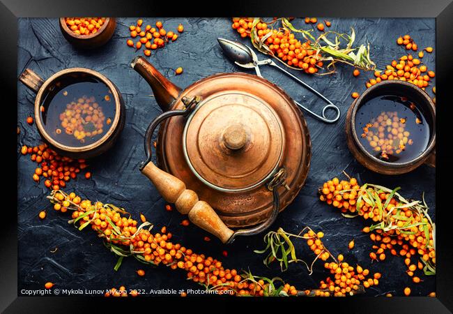 Vitamin tea with sea buckthorn. Framed Print by Mykola Lunov Mykola