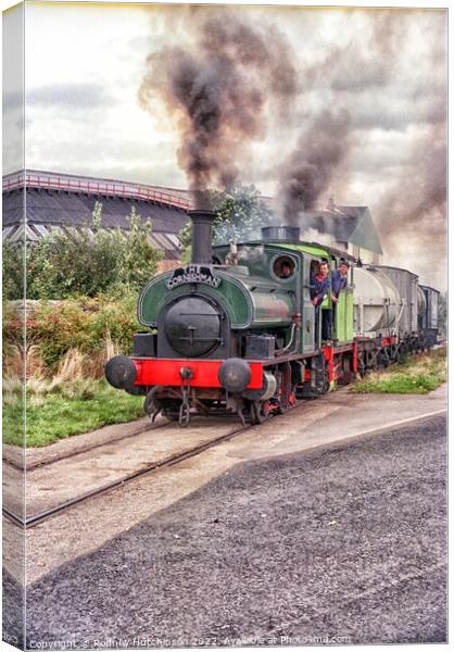 Mighty Steam Freight Train Canvas Print by Rodney Hutchinson