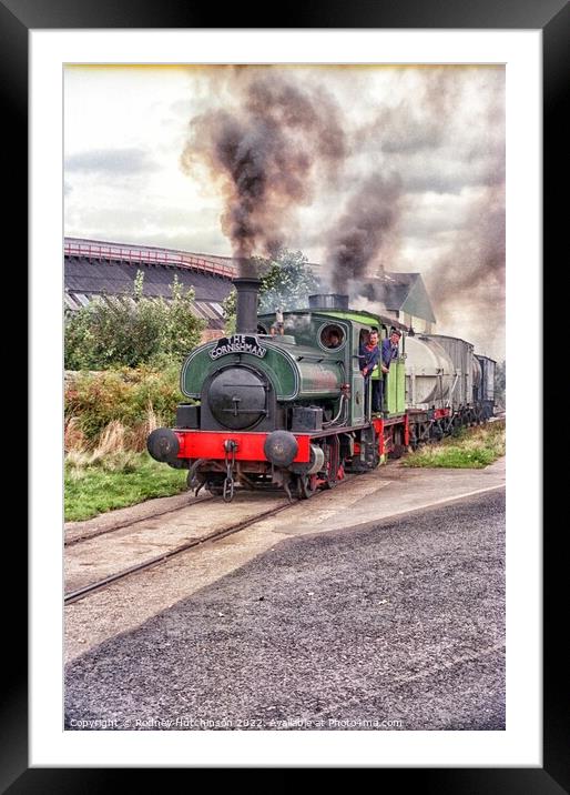 Mighty Steam Freight Train Framed Mounted Print by Rodney Hutchinson