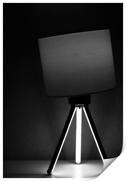 Desk Lamp in monochrome Print by Jonathan Thirkell