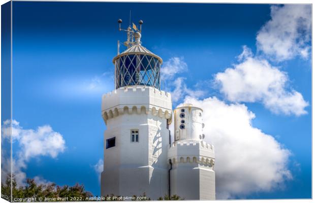 St Catherines Lighthouse Canvas Print by Janie Pratt