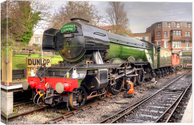 Flying Scotsman at Swanage Canvas Print by Rob Hawkins