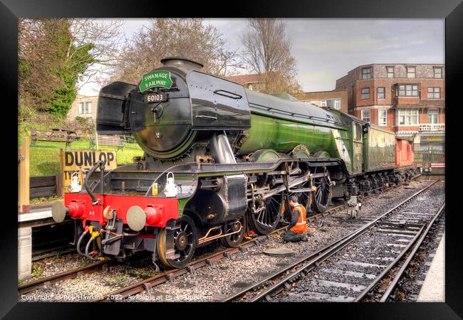 Flying Scotsman at Swanage Framed Print by Rob Hawkins