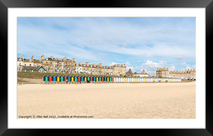 Beach huts Lowestoft seafront Framed Mounted Print by Allan Bell