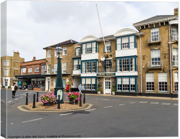 Swan Hotel Market Place Southwold Canvas Print by Allan Bell