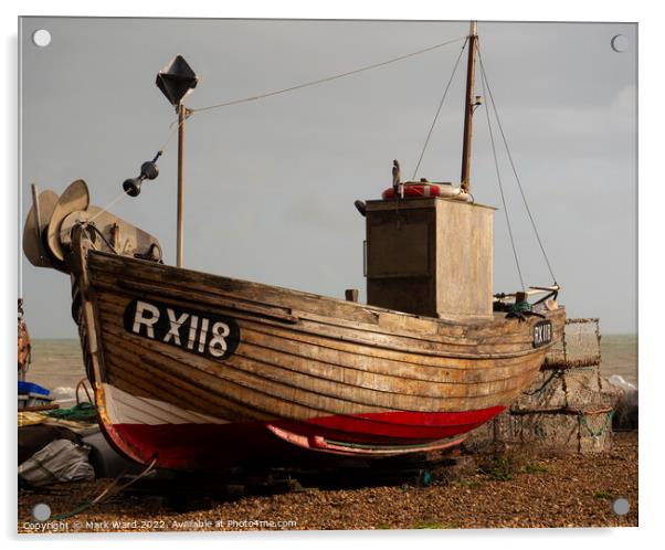 RX118 of Hastings Fishing Fleet Acrylic by Mark Ward