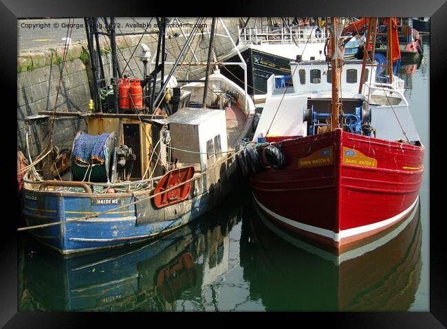Fishing Boats at Troon Framed Print by George Moug