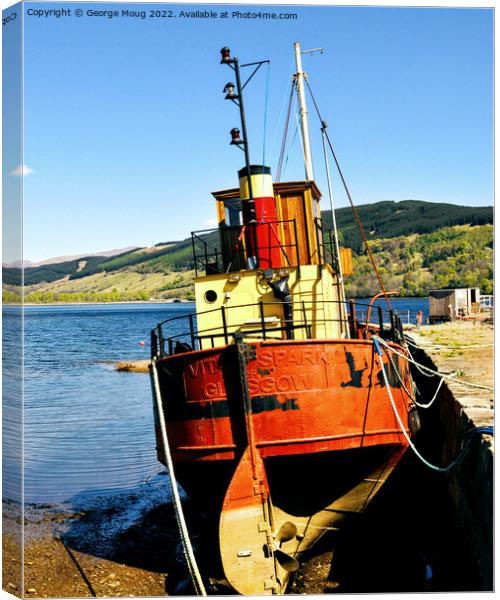 Vital Sparke Puffer at Inverary, Scotland Canvas Print by George Moug