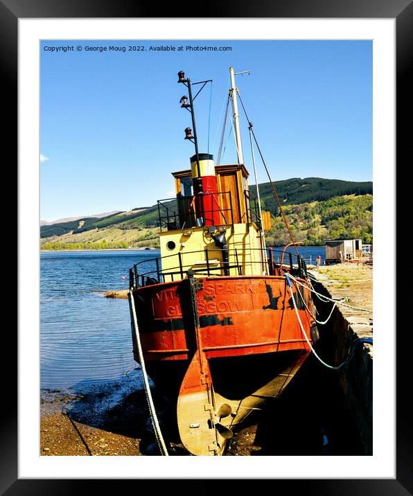 Vital Sparke Puffer at Inverary, Scotland Framed Mounted Print by George Moug