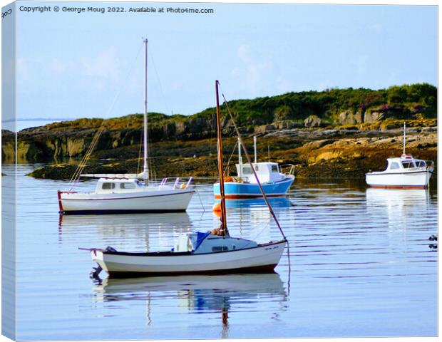 Small boats in Millport Bay, Isle of Cumbrae, Scotland Canvas Print by George Moug