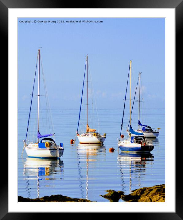 Yachts in Millport Bay, Isle of Cumbrae, Scotland Framed Mounted Print by George Moug