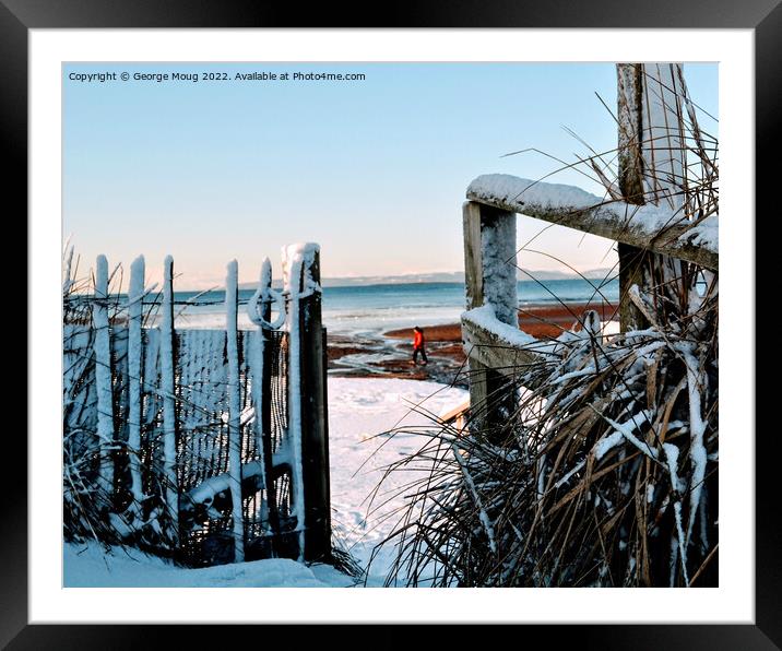 Winter at Troon Beach, Scotland Framed Mounted Print by George Moug