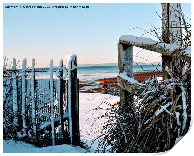 Winter at Troon Beach, Scotland Print by George Moug