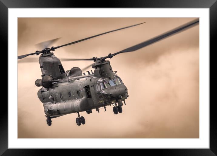 CH47 Chinook Helicopter Framed Mounted Print by J Biggadike