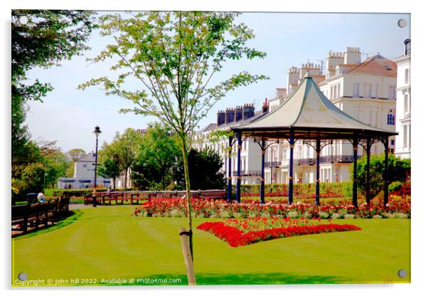 Crescent gardens, Filey, Yorkshire. Acrylic by john hill