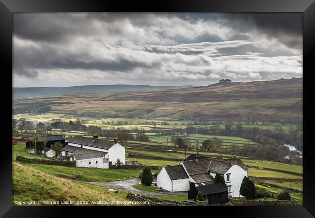 Bright Interval on Arla Burn and West Farms, Teesdale Framed Print by Richard Laidler