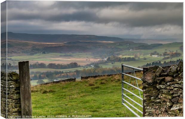 Upper Teesdale As The Mist Clears  Canvas Print by Richard Laidler