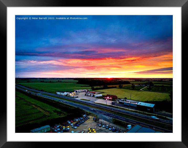 Sunset over the Cafe Framed Mounted Print by Peter Barrett