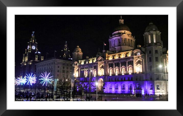 Three Graces Liverpool  Framed Mounted Print by Phil Longfoot