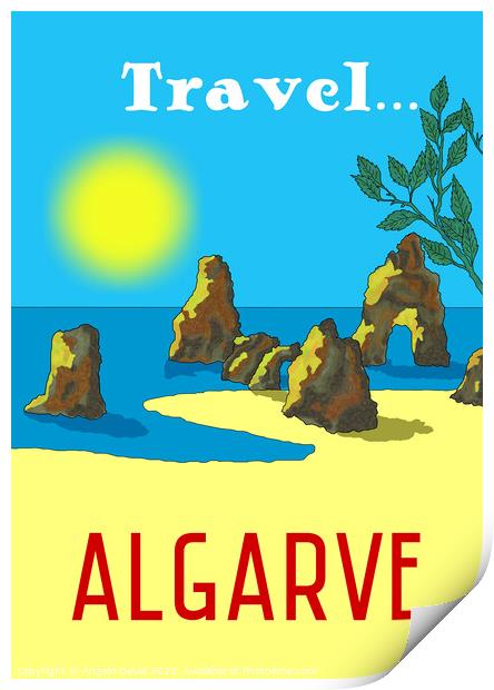 Travel Algarve. Vintage Mosaic Illustration Print by Angelo DeVal