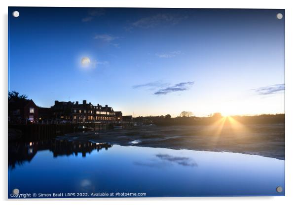 Blakeney quay at dusk with blue evening light Acrylic by Simon Bratt LRPS